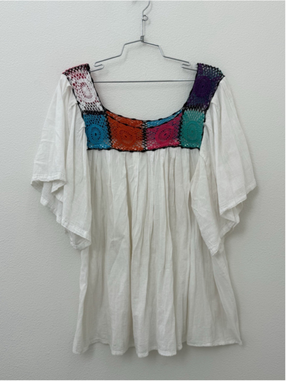 Vintage Handmade Mexican Huipil Blouse One Size
